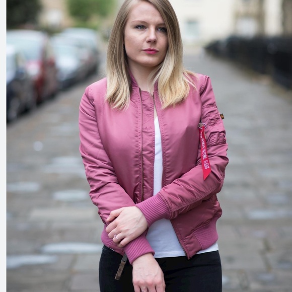 Alpha Industries MA1 59 Bomber Jacket in Dusty Pink - Picture 2 of 8